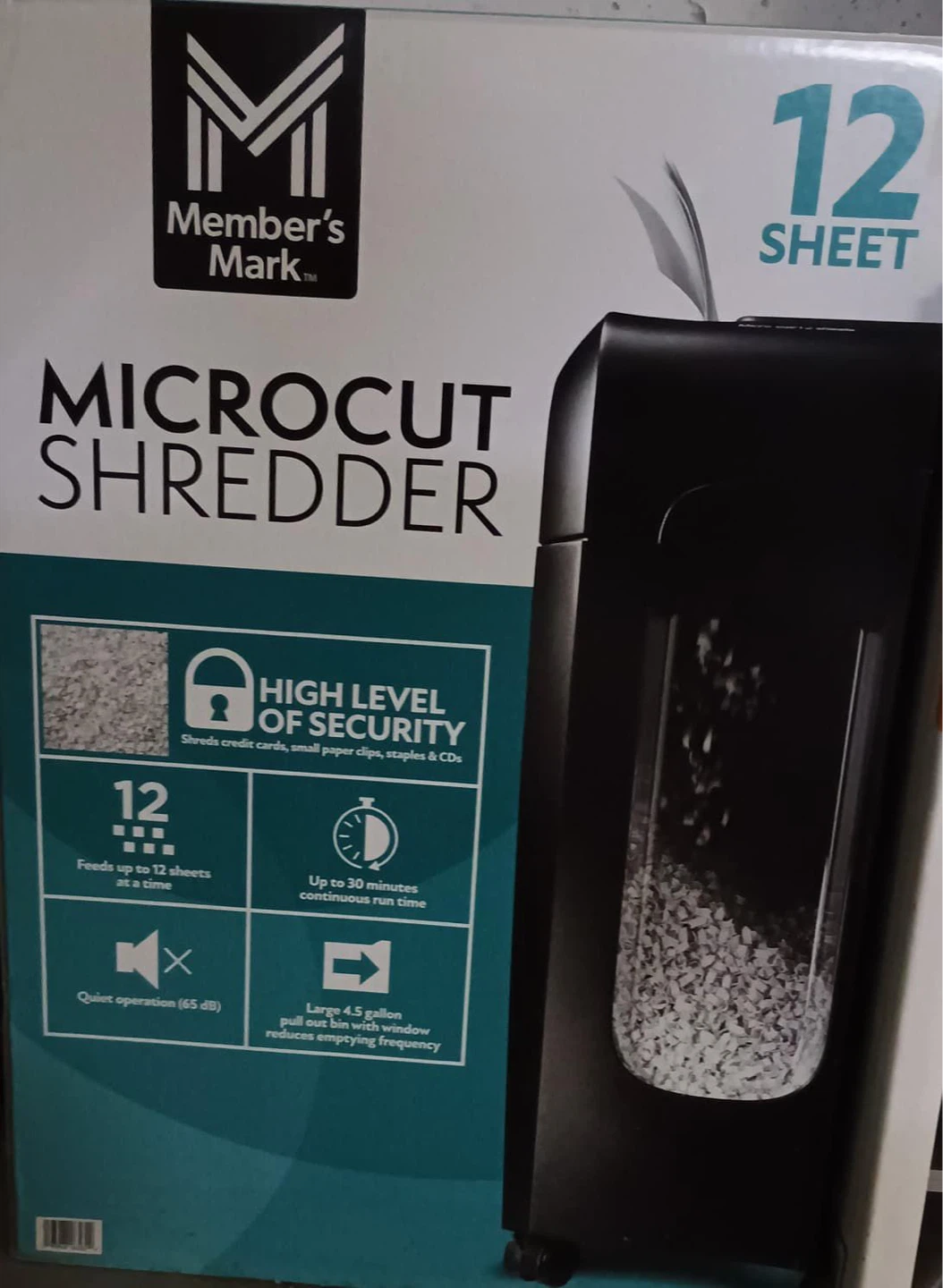 Member's Mark Microcut Shredder - 12 Sheet