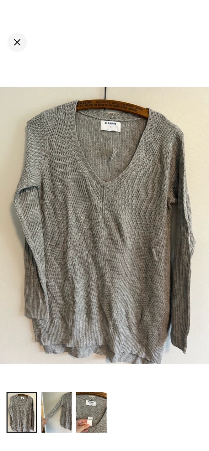 Old Navy Grey V-Neck Sweater