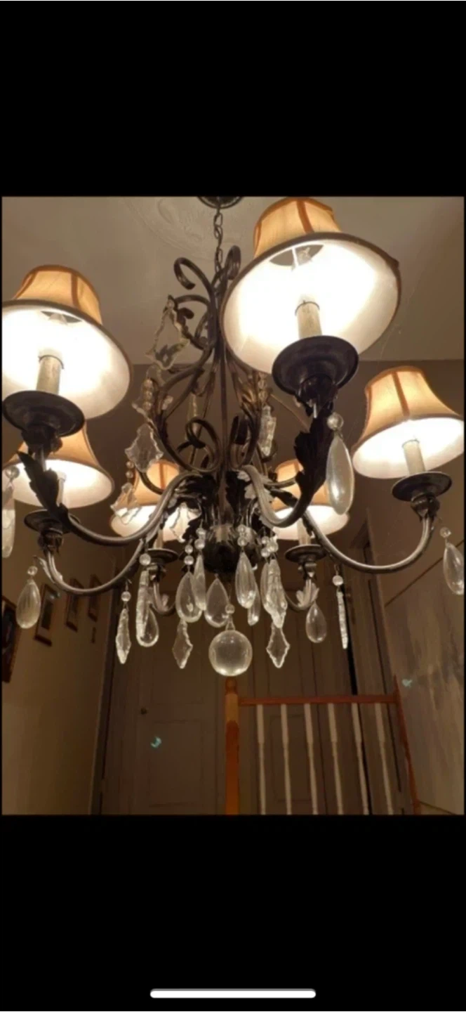 Vintage Crystal Chandelier with Shades - photo 3