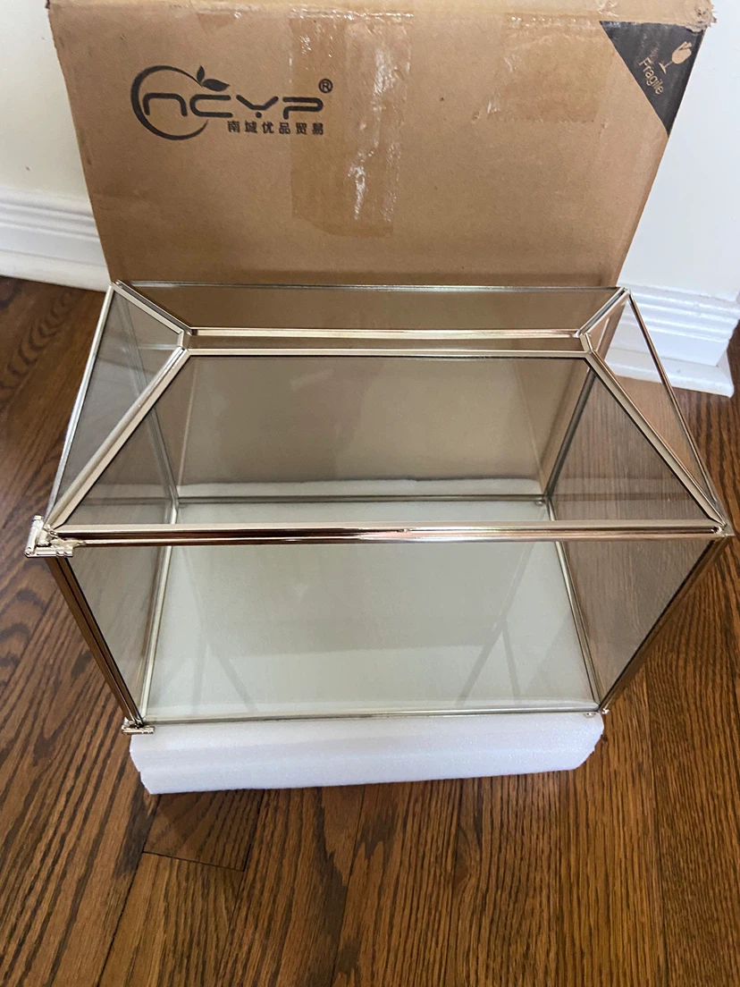 Wedding Glass Card Box with Heart Lock - photo 3