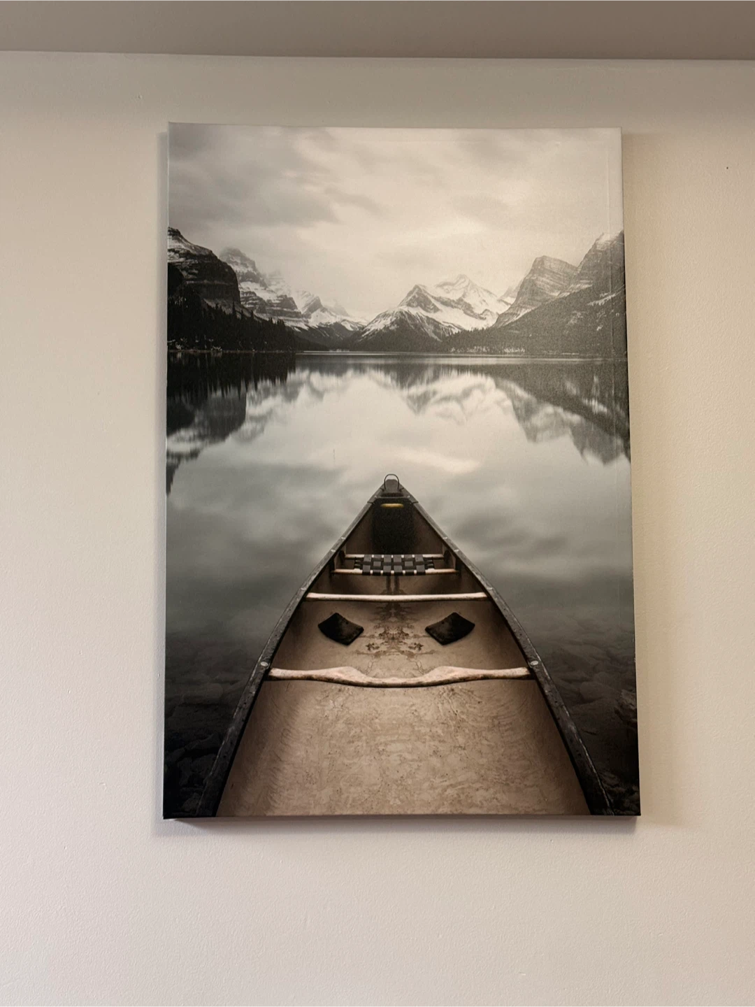 Canvas Wall Art: Canoe on Lake