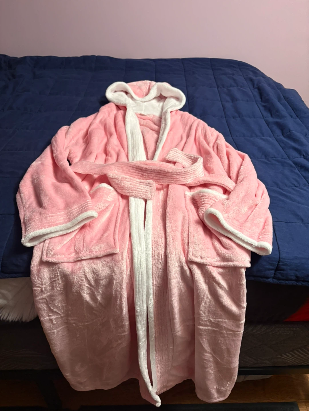 Pink Hooded Robe - Size M