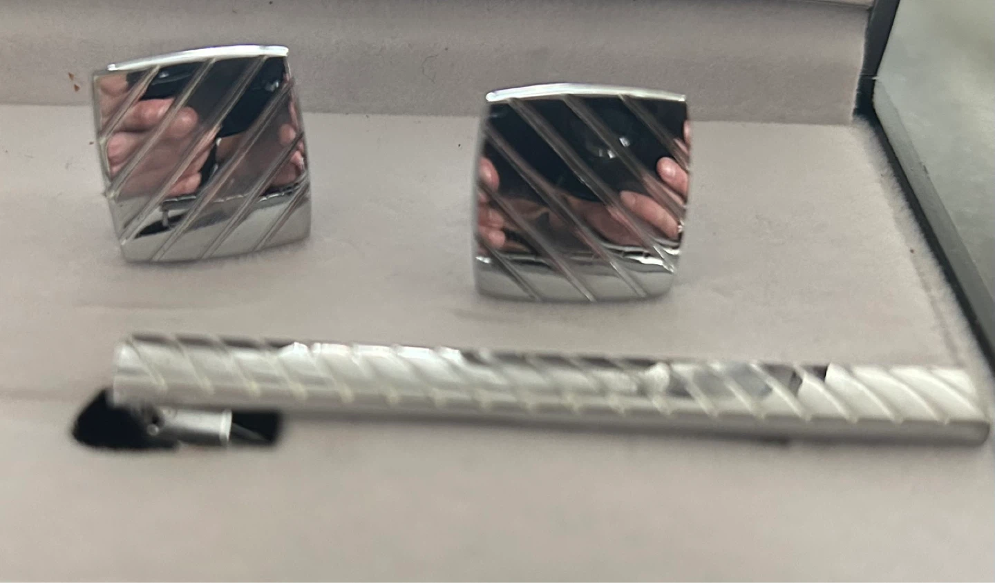 Brand Q Cufflinks and Tie Clip Set