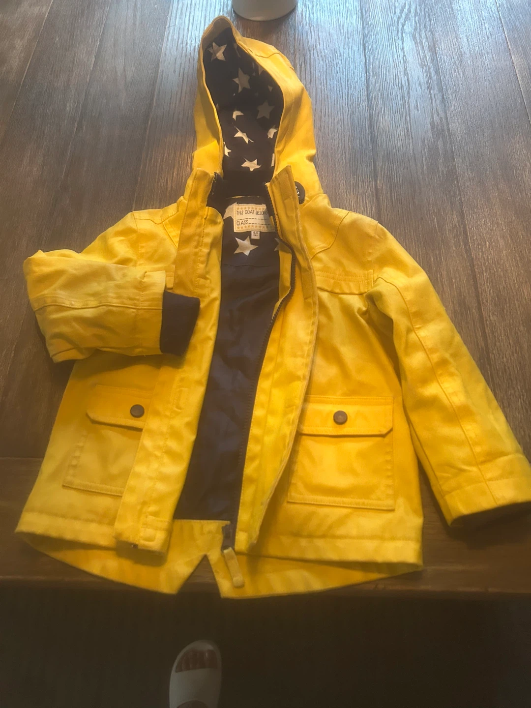Kids Joules Yellow Raincoat with Star Lining