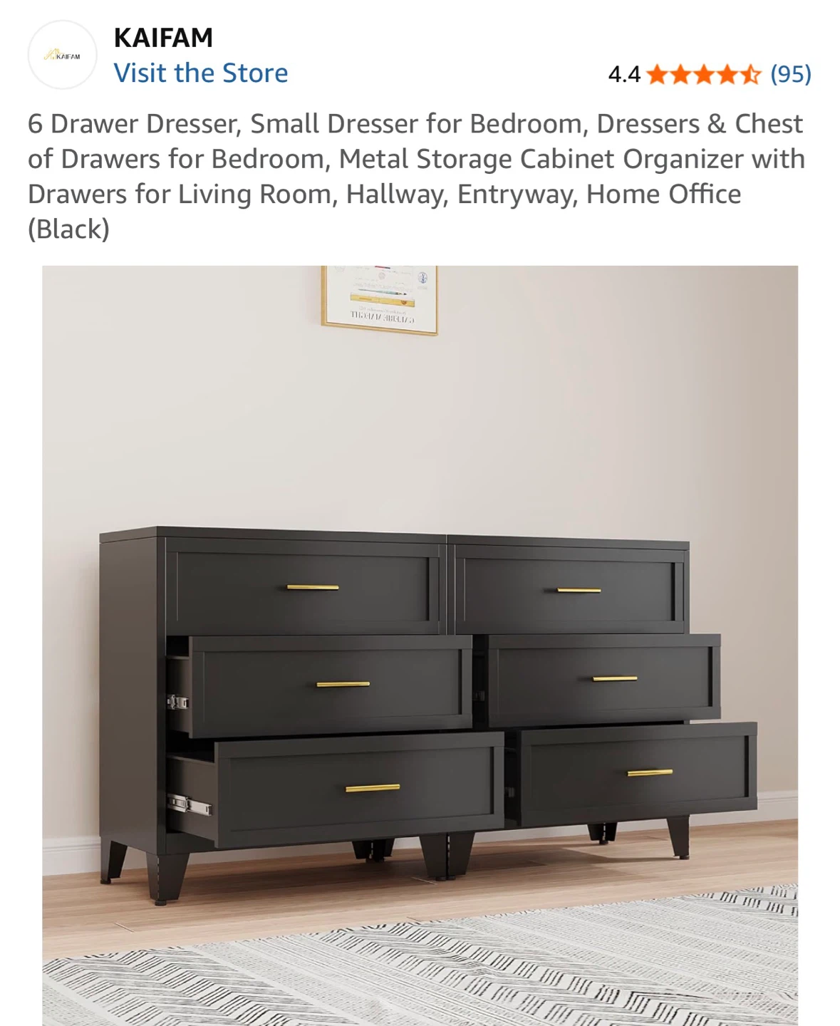 Dresser with Gold Handles