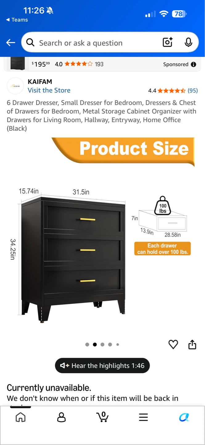 Dresser with Gold Handles - photo 2