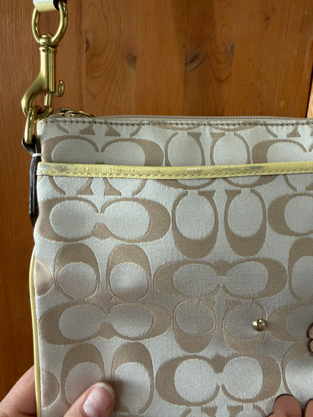 Vintage Coach Monogram Crossbody Bag with Floral Embellishments - photo 3