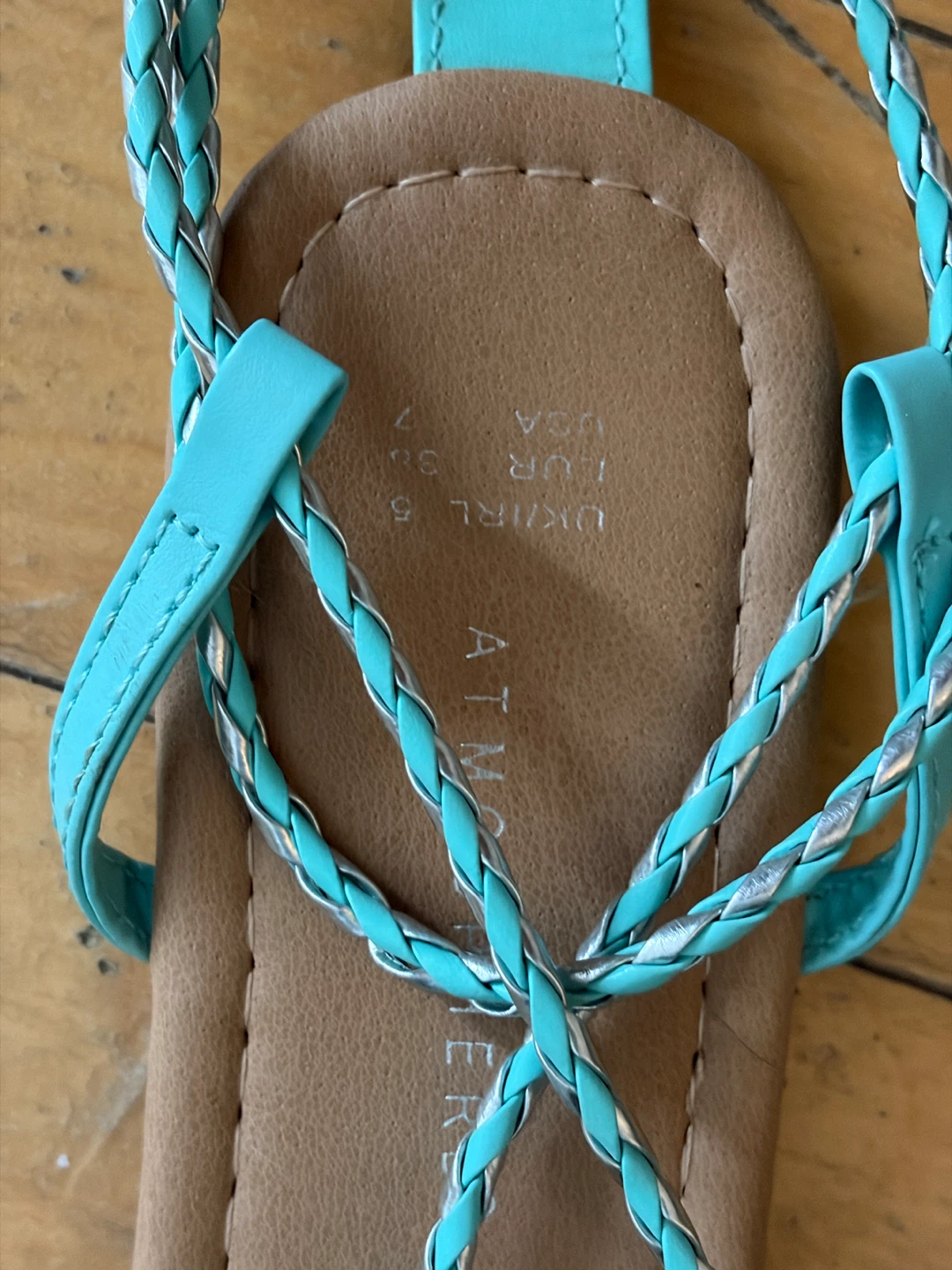 Atmosphere Turquoise Lace-Up Sandals - Size 7 - photo 4