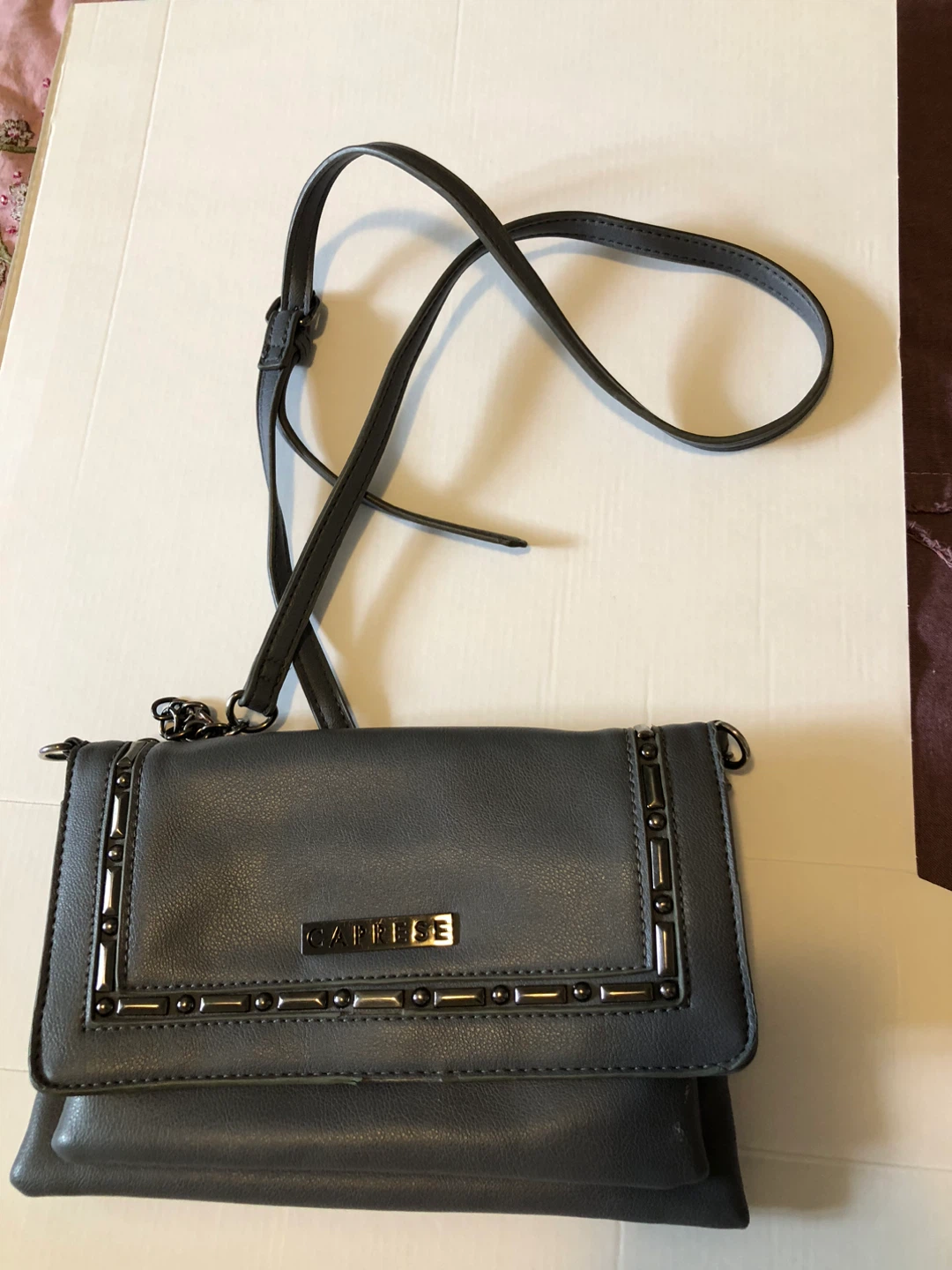 Grey Caprese Crossbody Purse