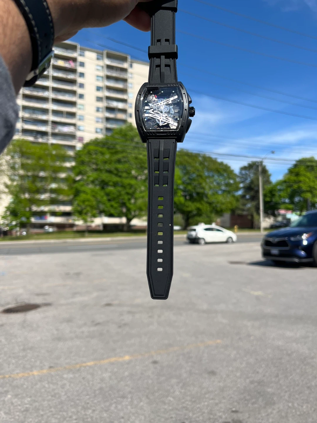 Free Delivery Black Skeleton Automatic Watch - photo 2