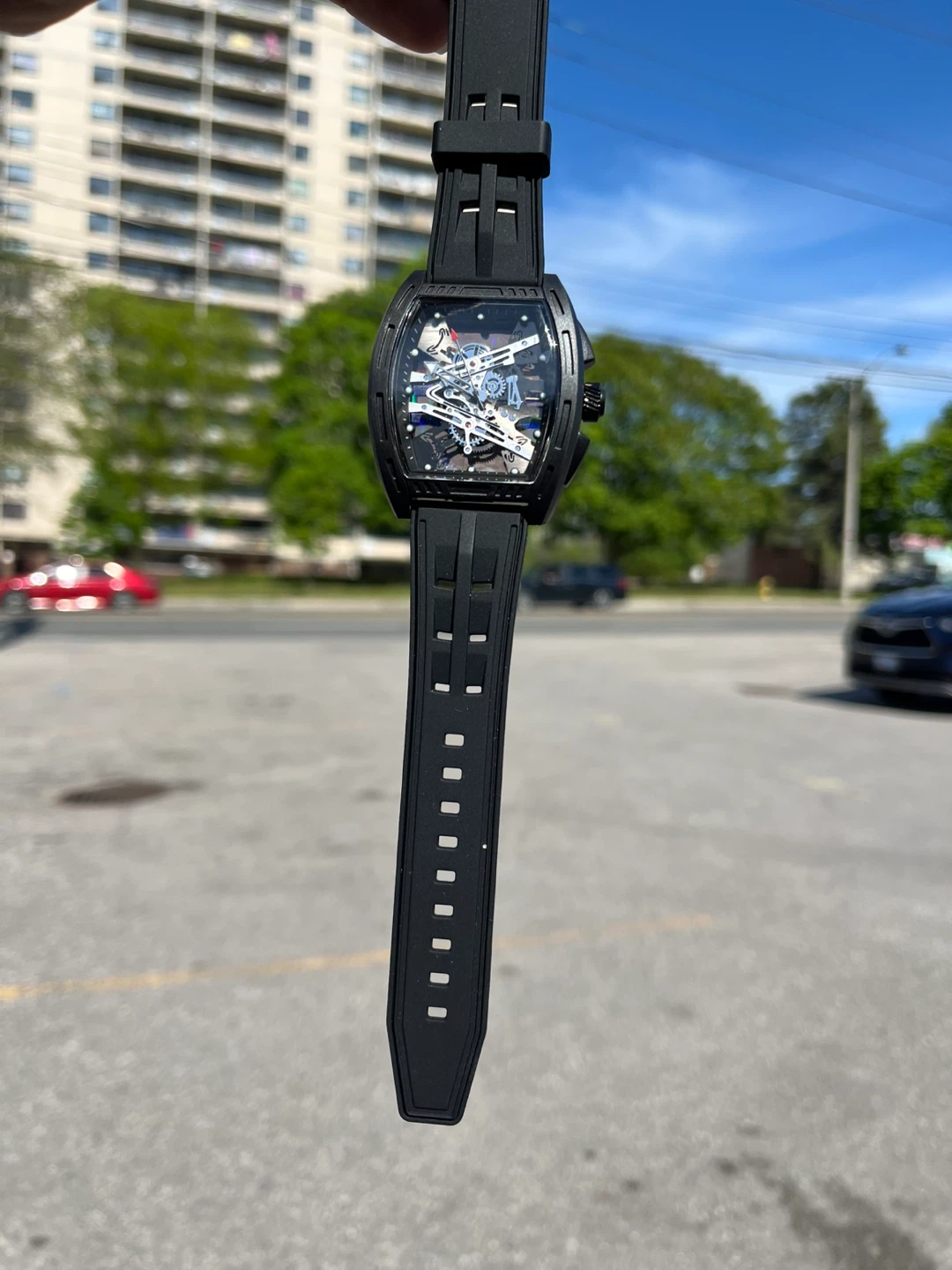 Free Delivery Black Skeleton Automatic Watch - photo 3