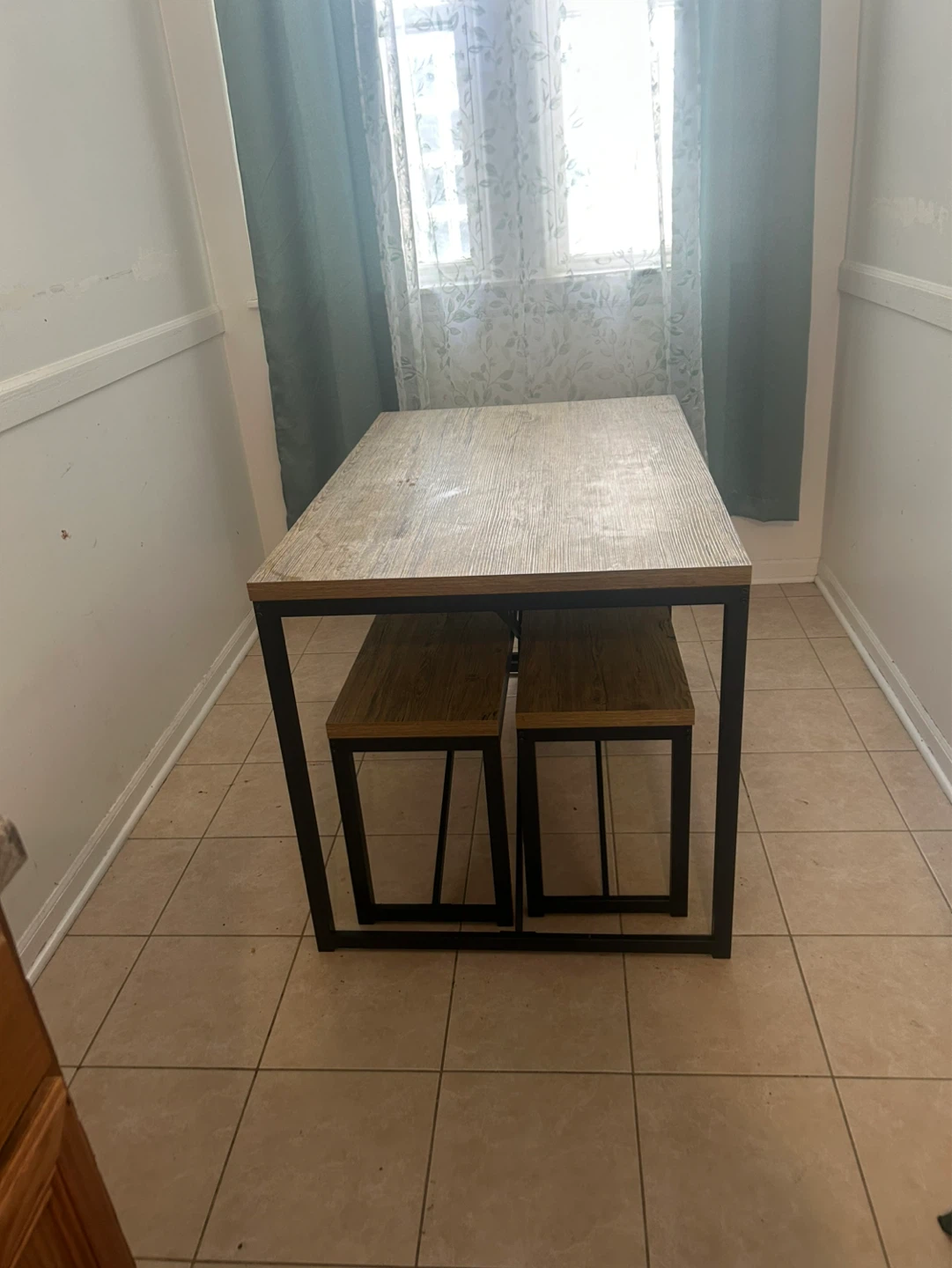 Rustic Wood Dining Table with 2 Benches - photo 2