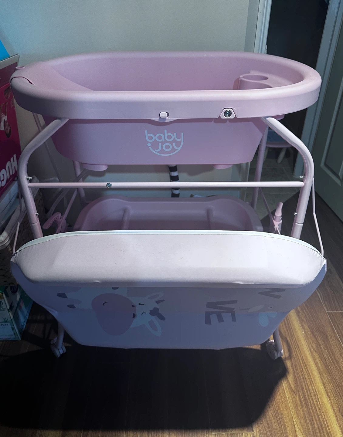 HONEY JOY 2-in-1 Baby Bathtub & Changing Station - Pink