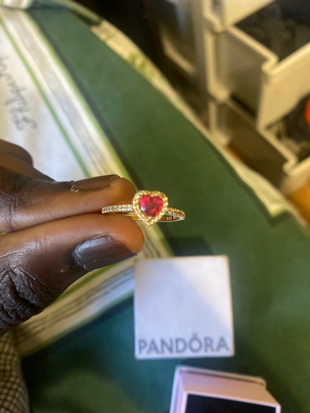Pandora Heart Ring - Gold with Red Stone - photo 2