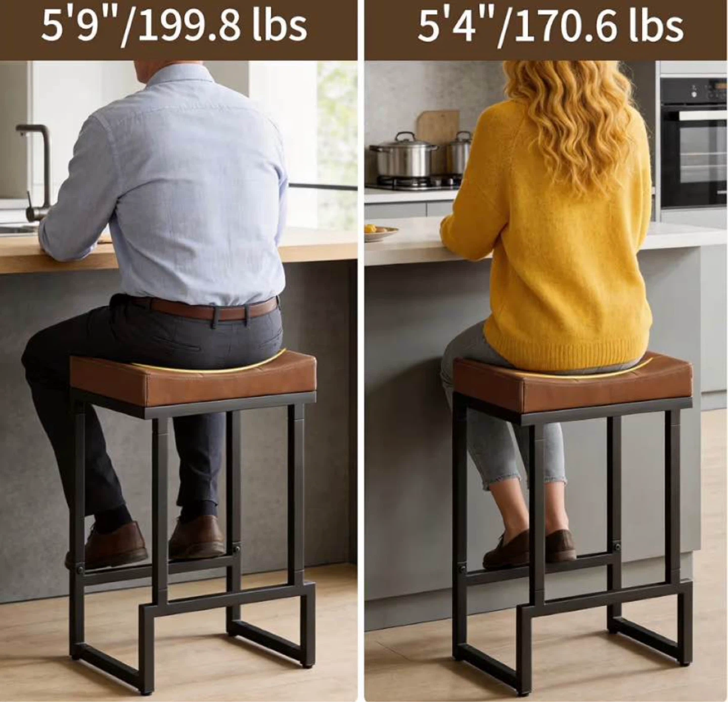 FIRAVOE 24" Counter Height Bar Stools Set of 3 - photo 5