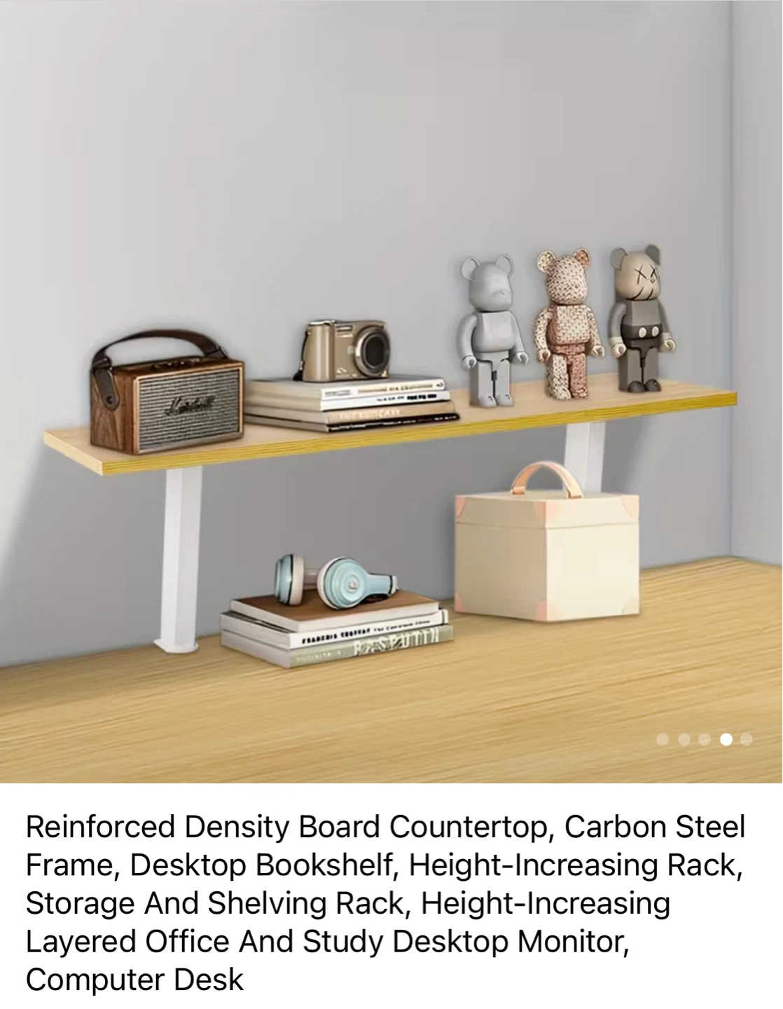 Burlywood Desktop Bookshelf - Monitor Riser