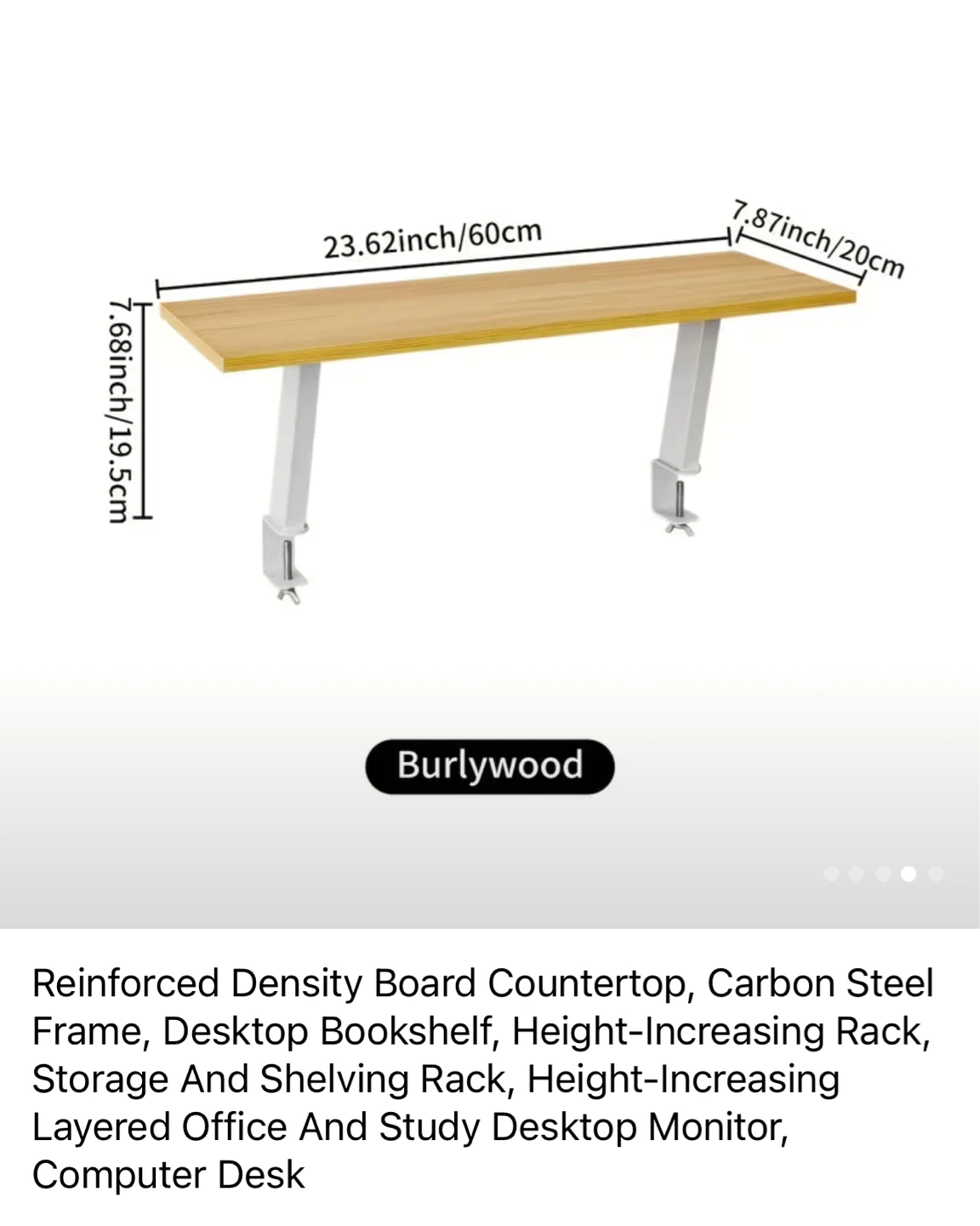 Burlywood Desktop Bookshelf - Monitor Riser - photo 2