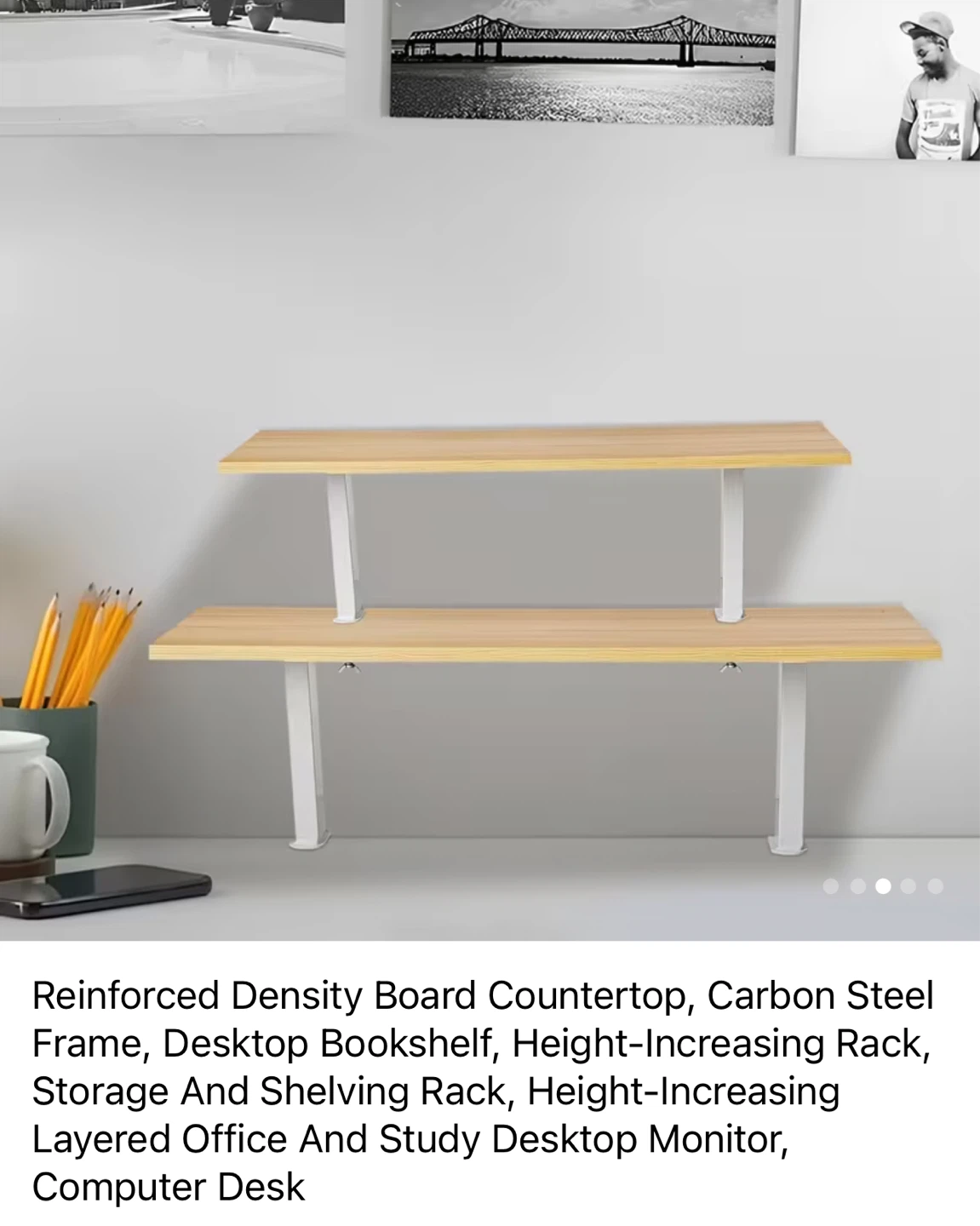 Burlywood Desktop Bookshelf - Monitor Riser - photo 4
