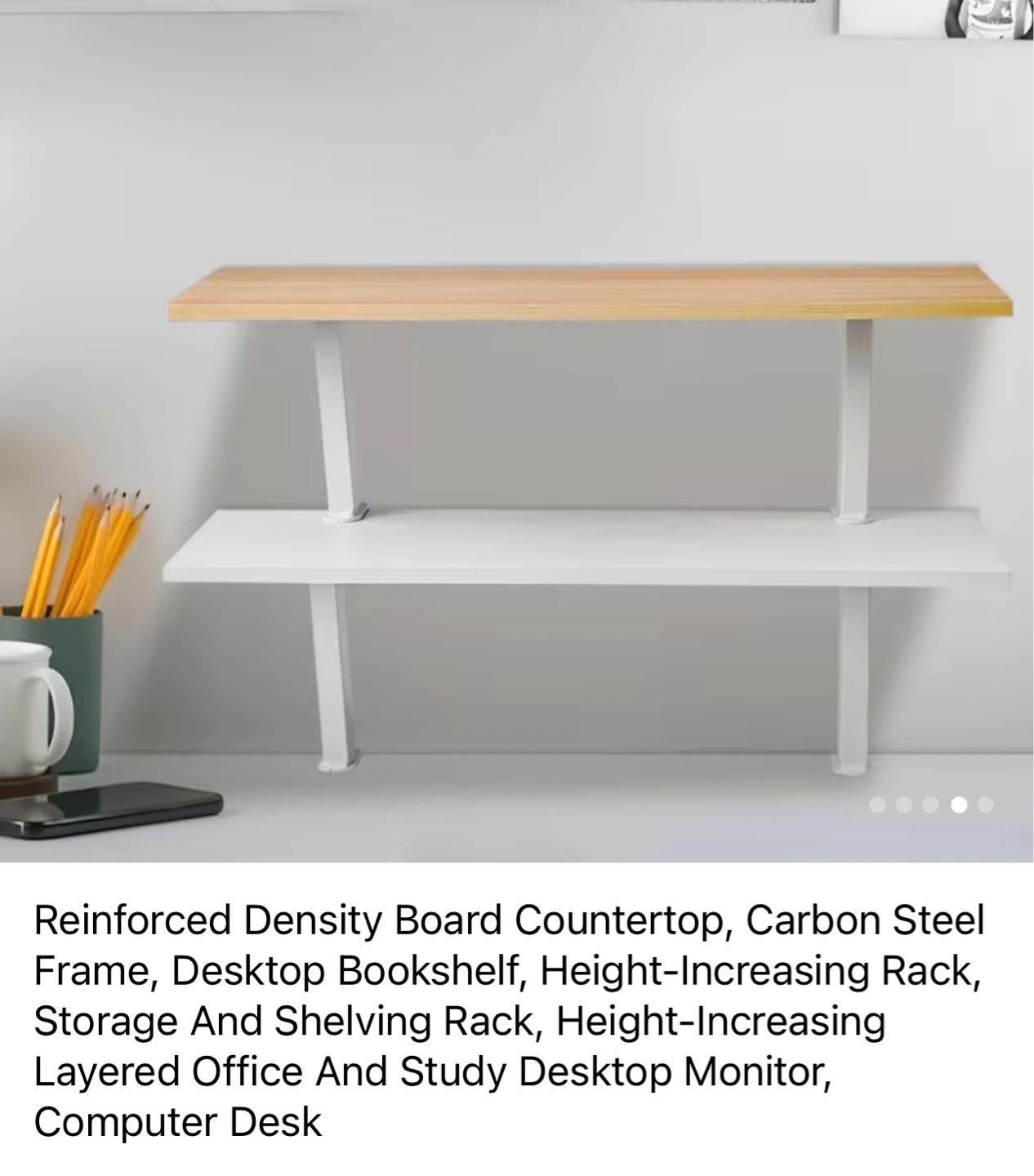 Burlywood Desktop Bookshelf - Monitor Riser - photo 5