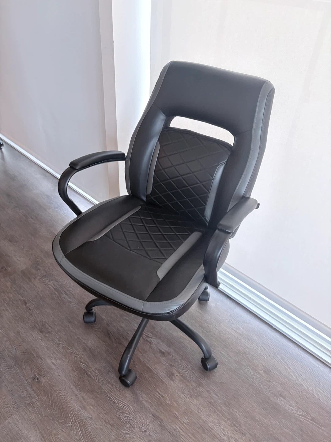 Black and Grey Faux Leather Office Chair