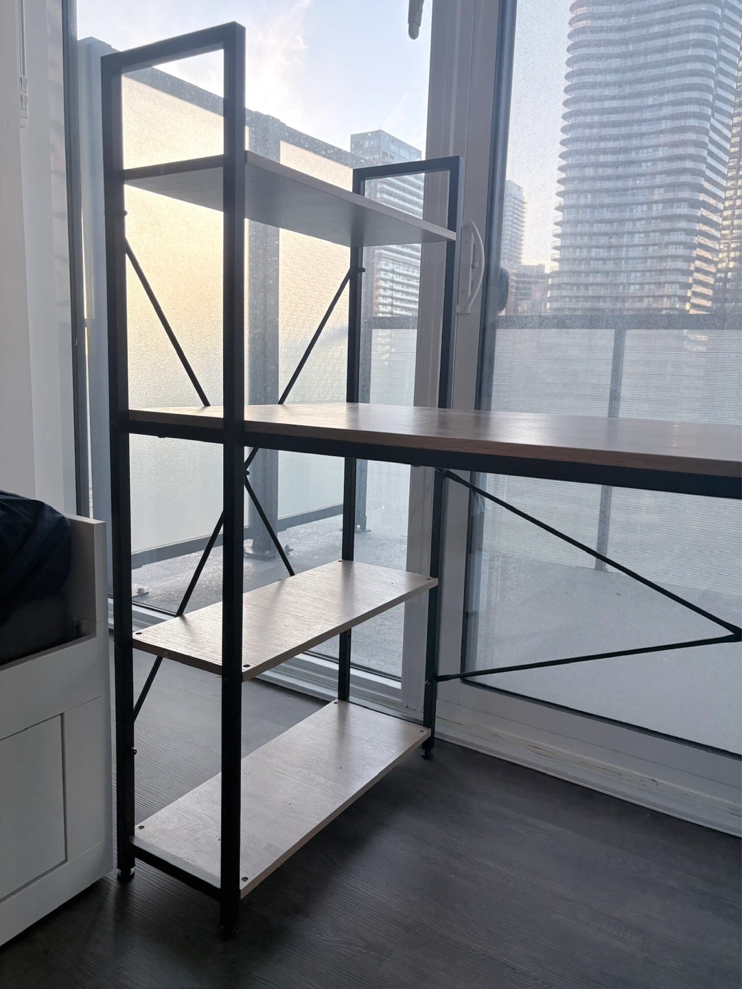 Wooden Desk with Shelving Unit - photo 3