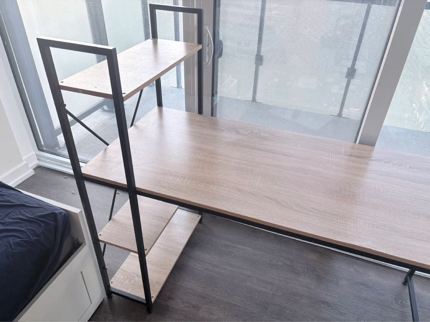 Wooden Desk with Shelving Unit - photo 2