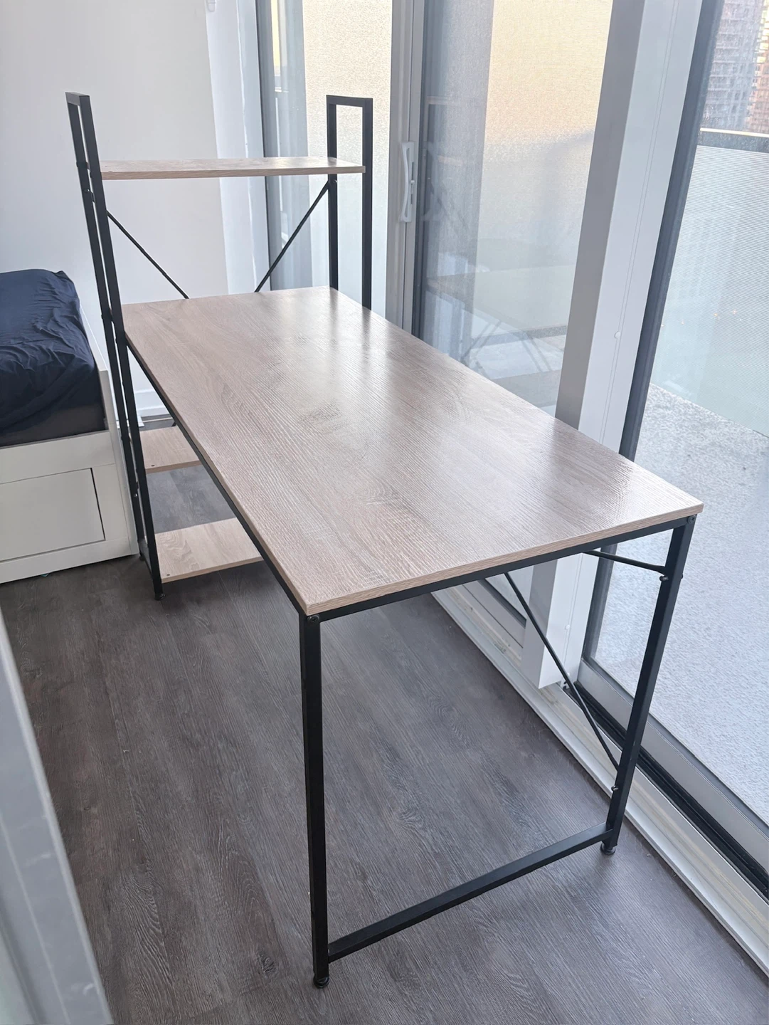 Wooden Desk with Shelving Unit - photo 4