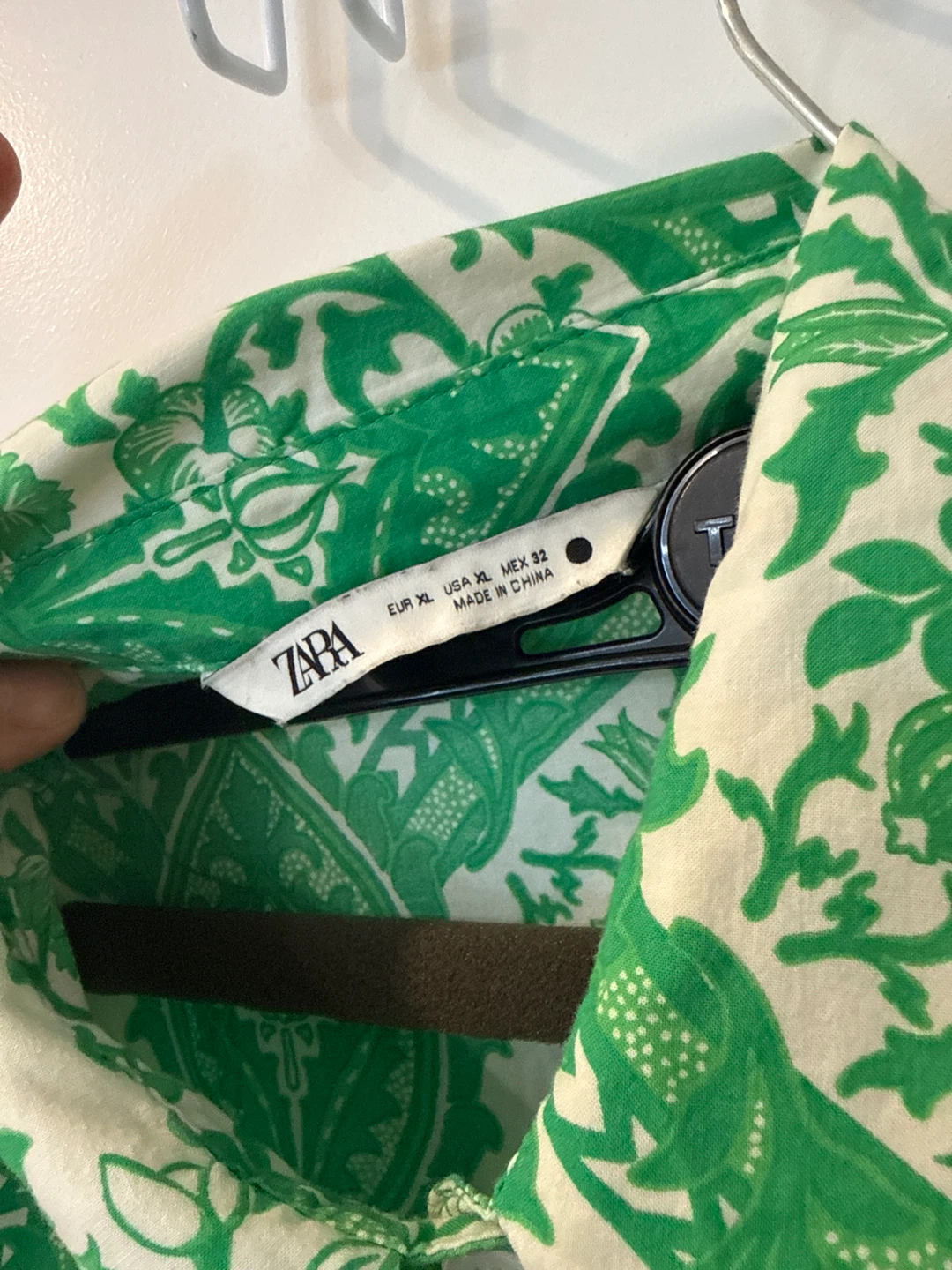ZARA Green Floral Print Shirt Dress - photo 3