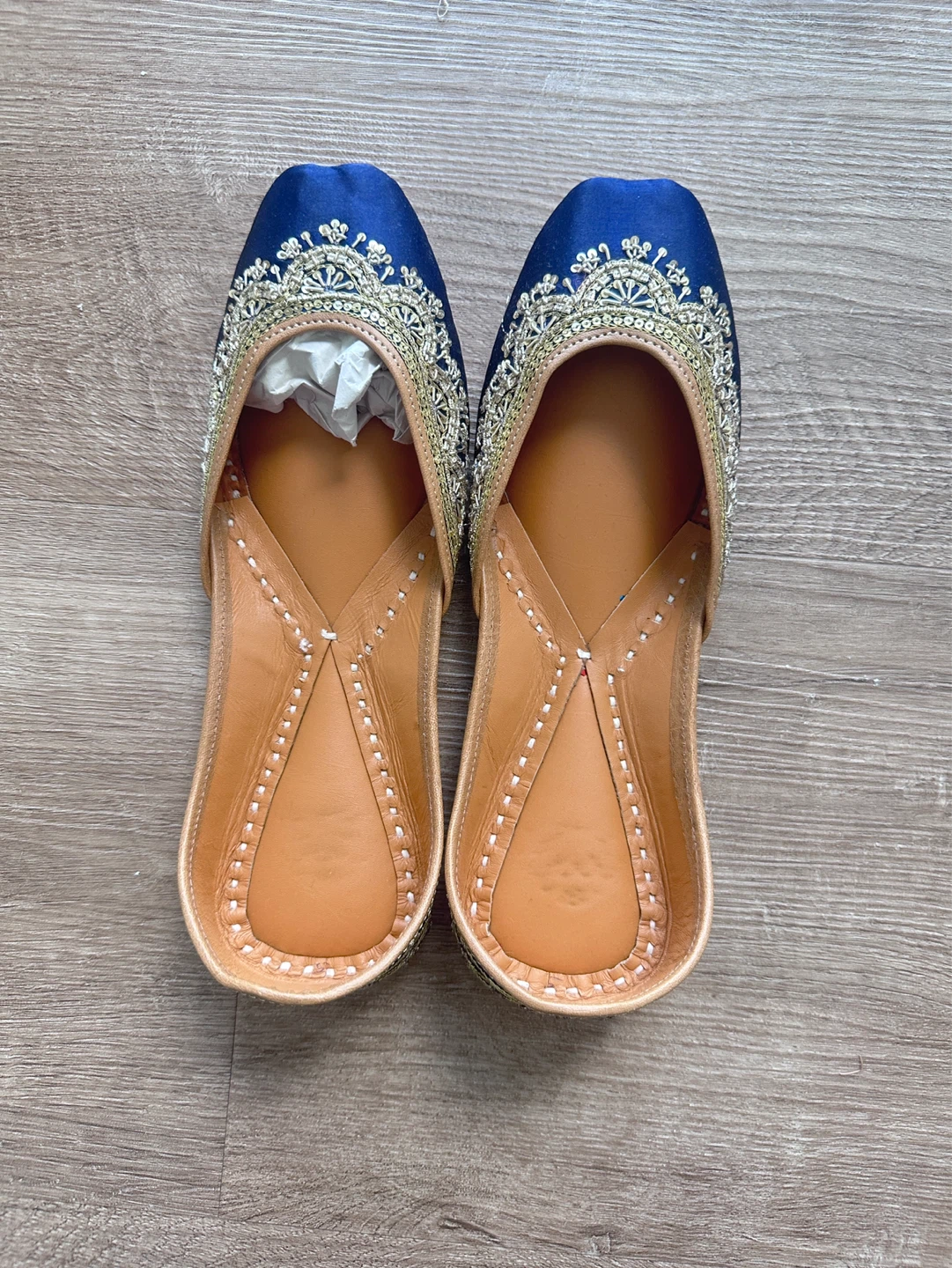 Embellished Blue Juttis/Punjabi Slippers
