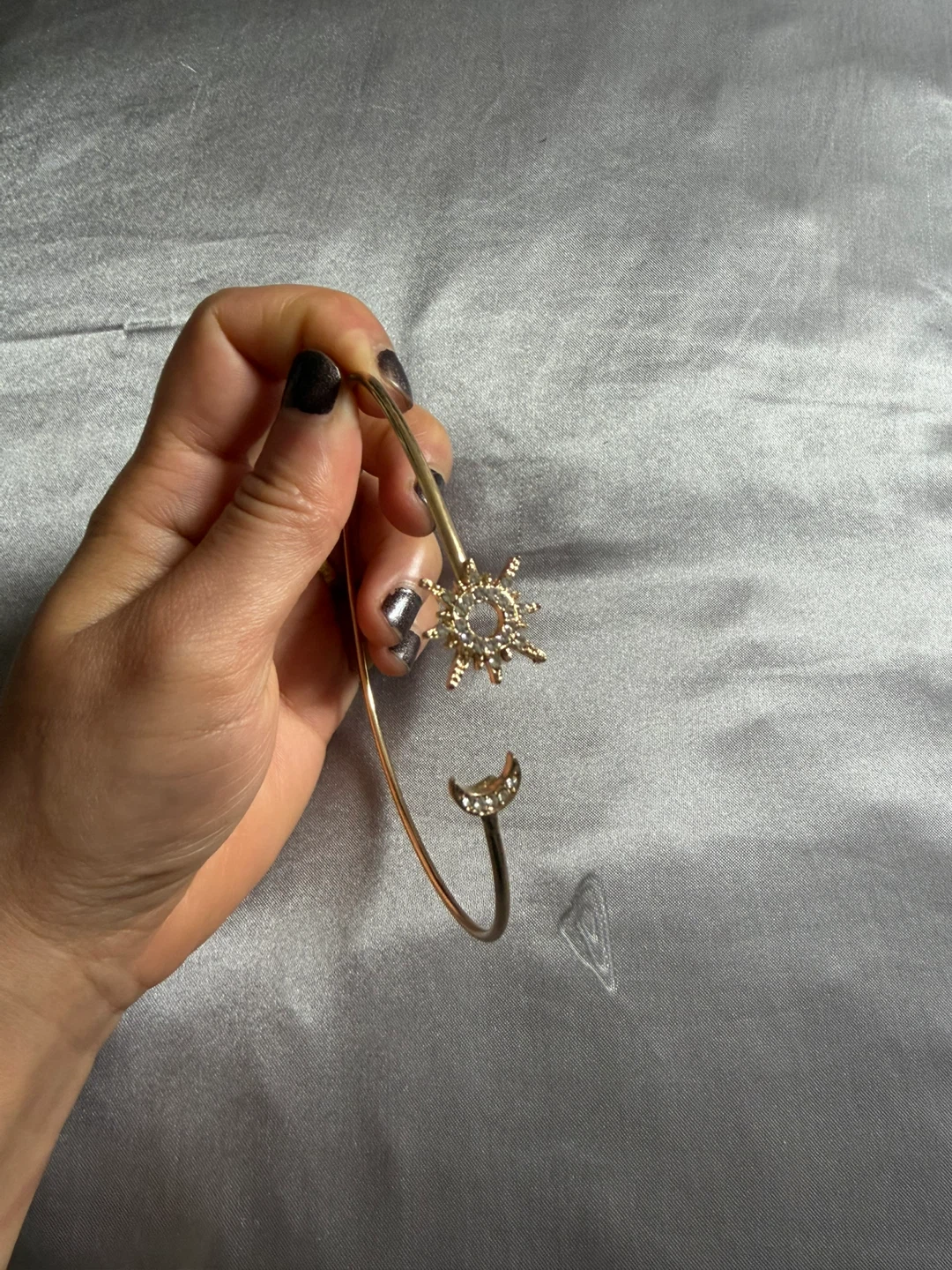 Gold-tone Sun and Moon Arm Bangle - photo 4