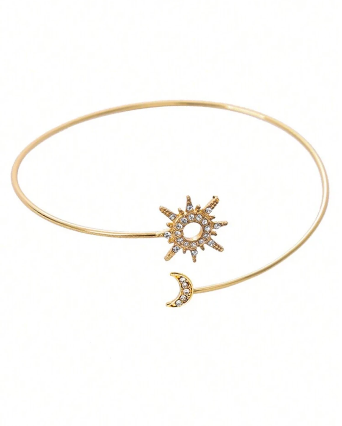 Gold-tone Sun and Moon Arm Bangle - photo 2