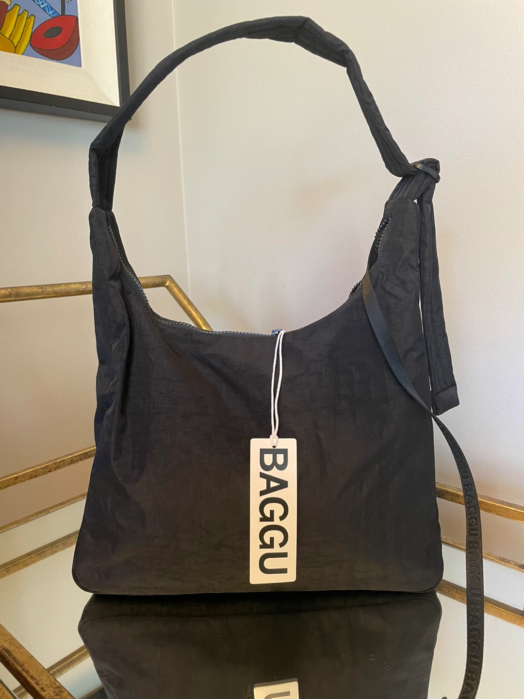 BAGGU Black Nylon Handbag NEW with tags