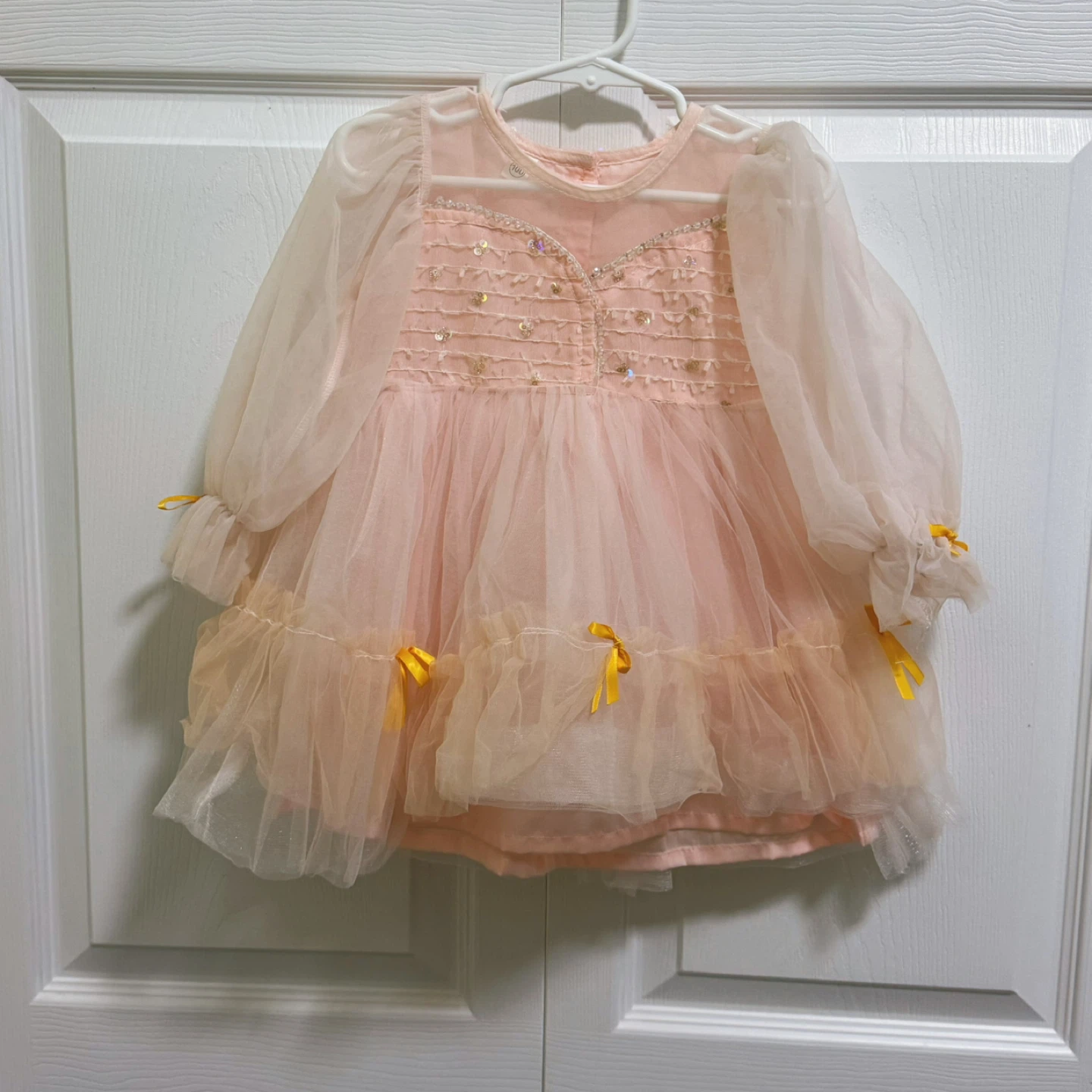 ⭐️SALE⭐️95% New Korean Pink Tulle Dress with Sequins