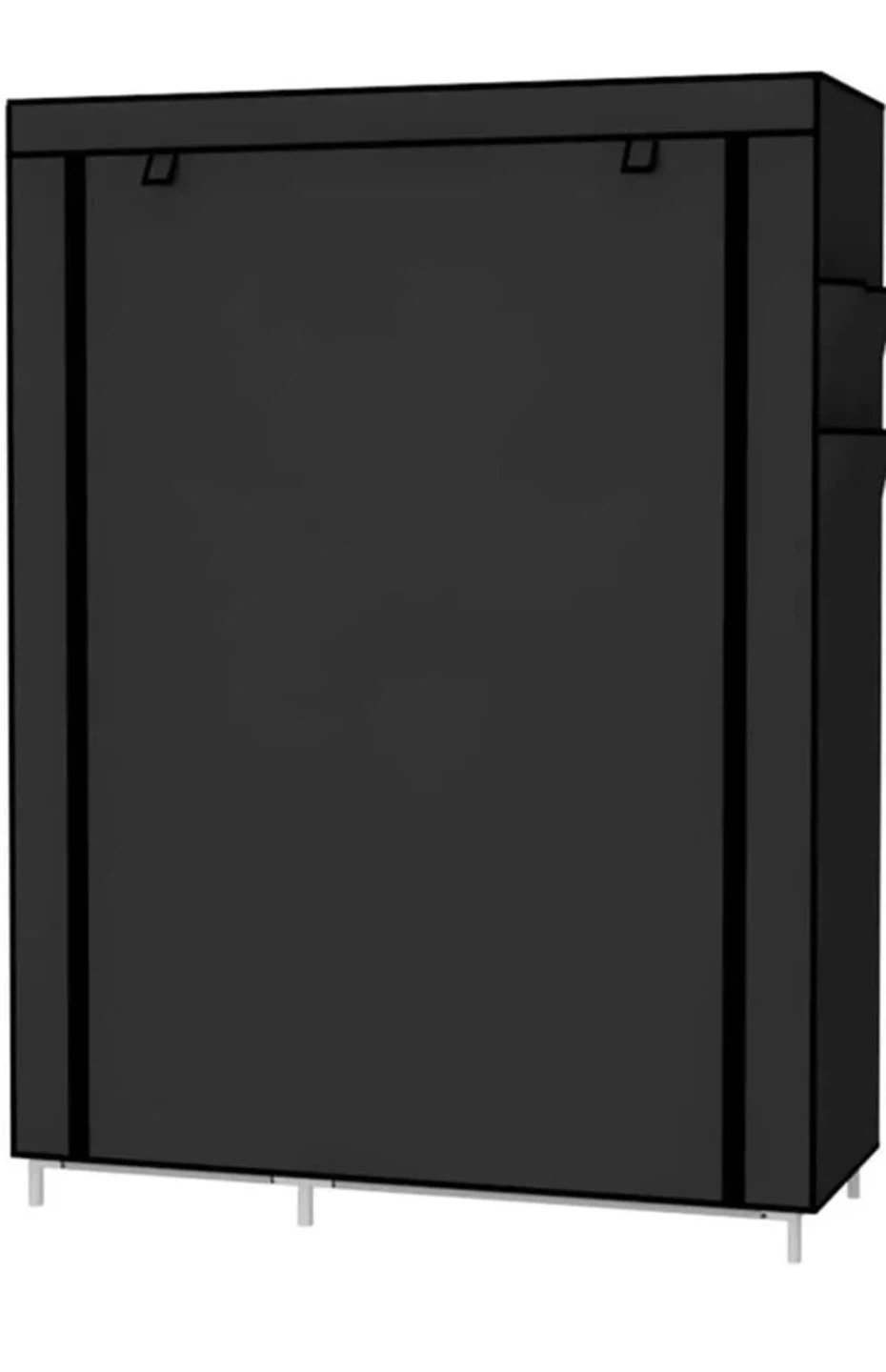 Black Portable Wardrobe Clothes Storage Organizer - photo 5