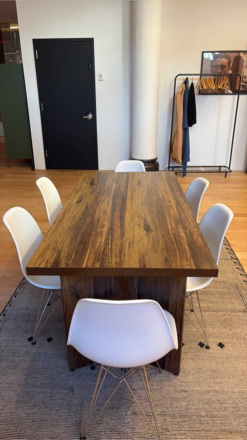 63” Dark brown dining table - photo 2