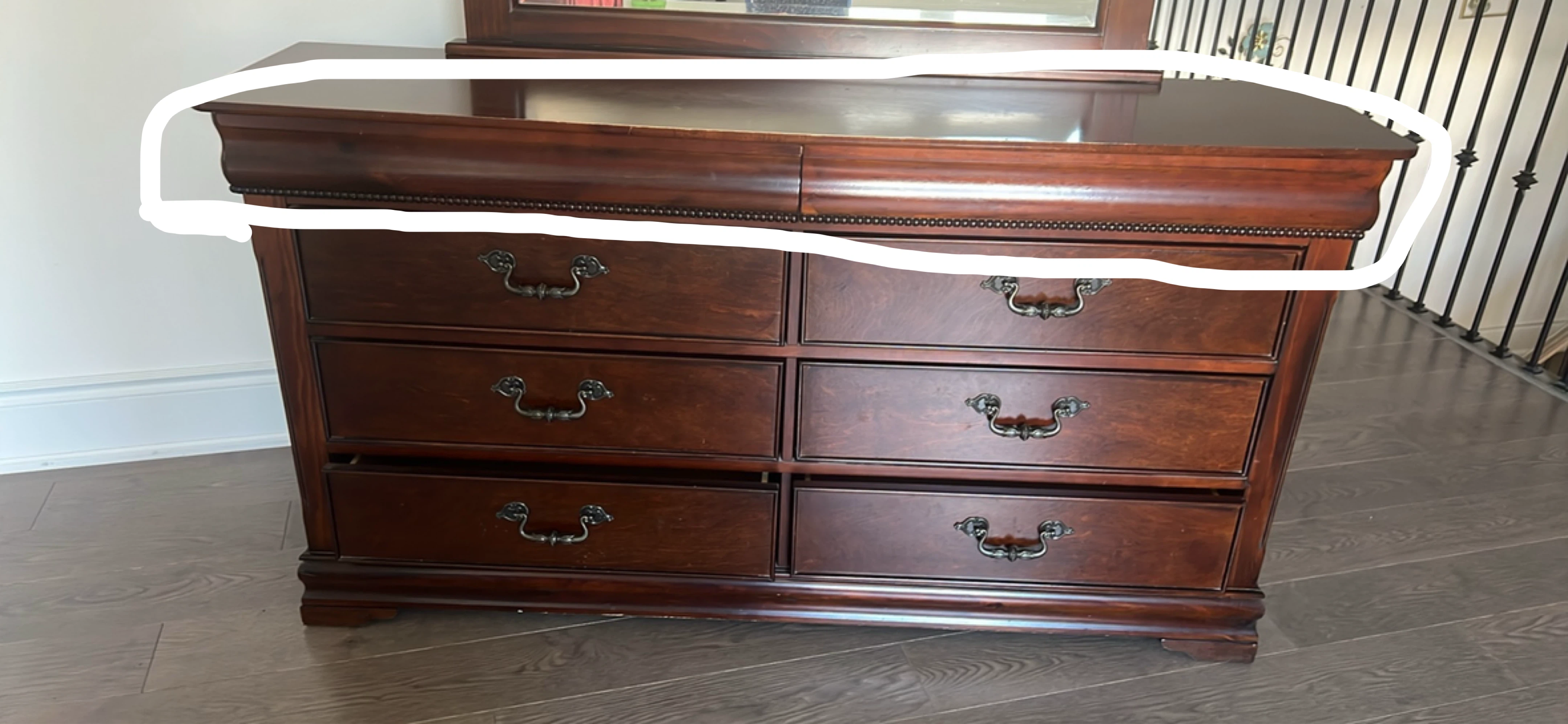 Solid wood 8 Drawer dresser with Matching mirror - photo 4