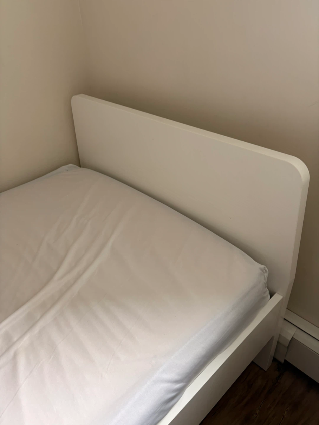 White Twin Bed Frame with Headboard