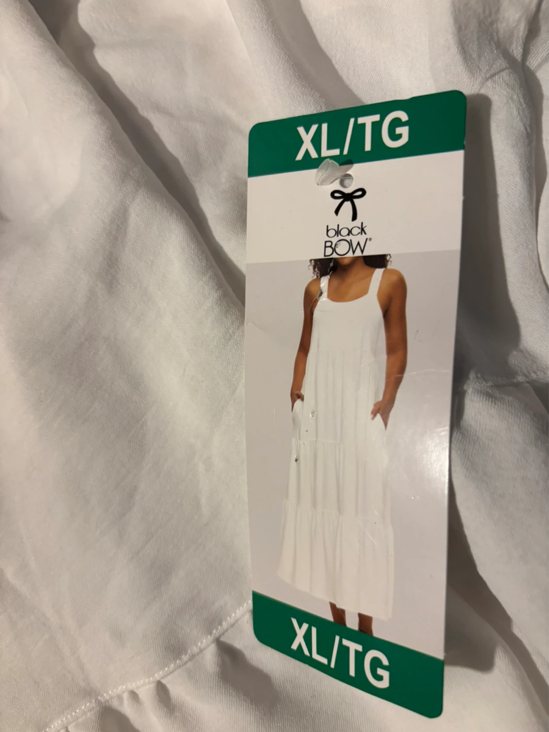 Black Bow White Tiered Maxi Dress XL/TG - photo 2