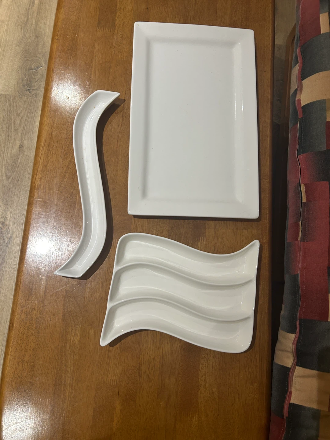 White Ceramic Serving Platter Set
