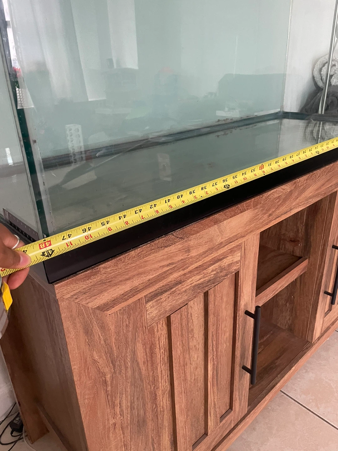 Large Tank with Wooden Cabinet Stand - photo 4