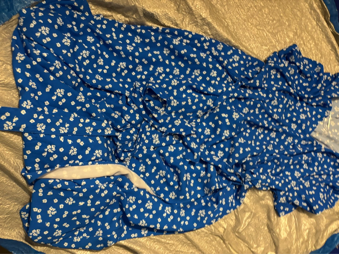 NWOT FRENCH CONNECTION Blue Floral Maxi Dress