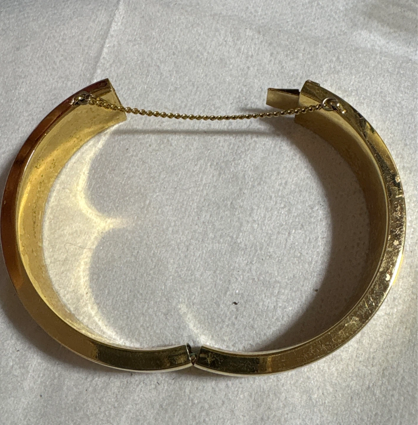 Vintage Monet Gold tone Hinged Bangle Bracelet