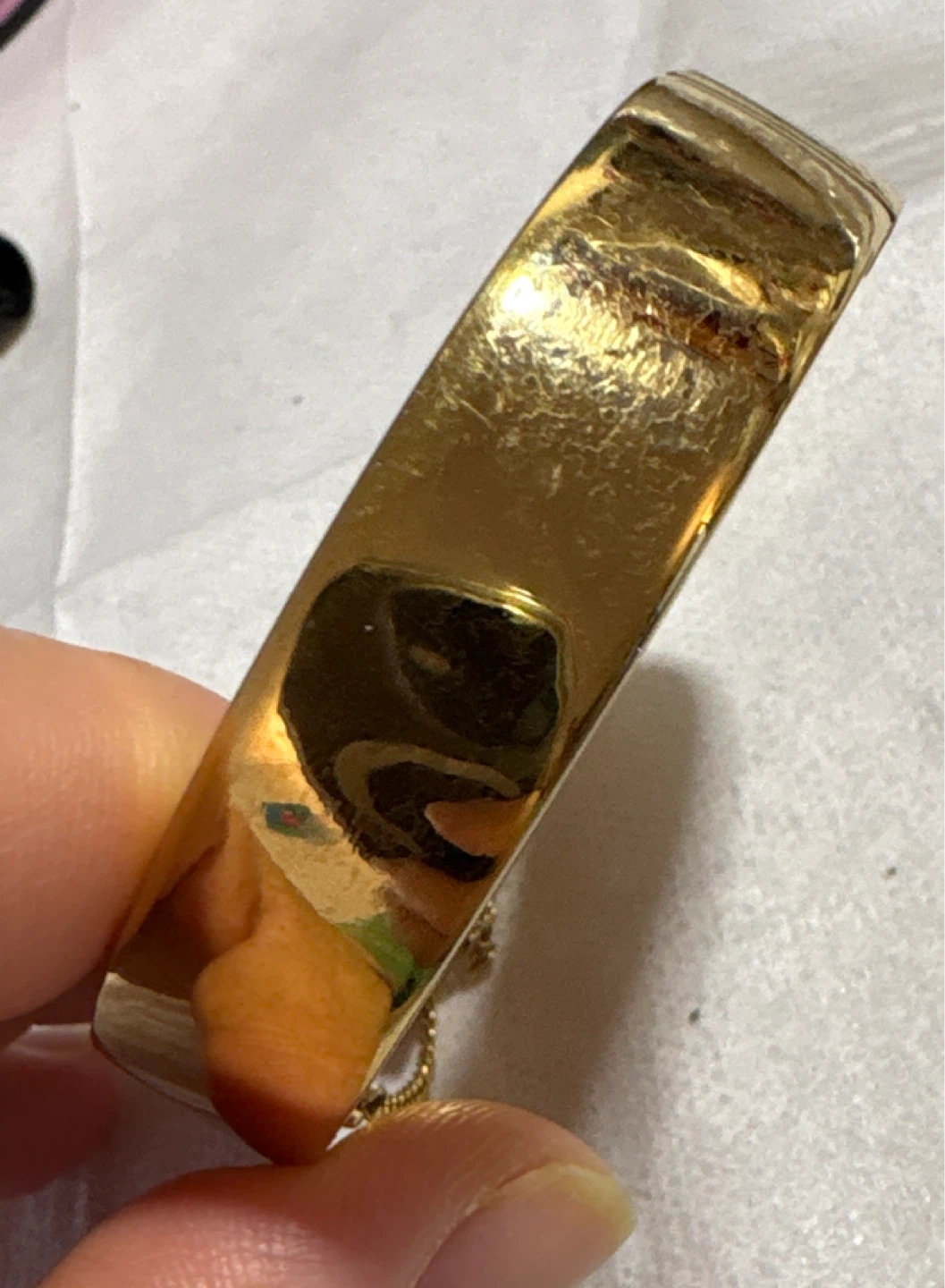 Vintage Monet Gold tone Hinged Bangle Bracelet - photo 3