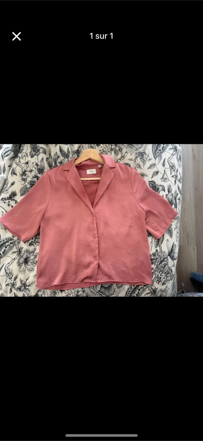 Wilfred Pink Satin Button-Up Shirt