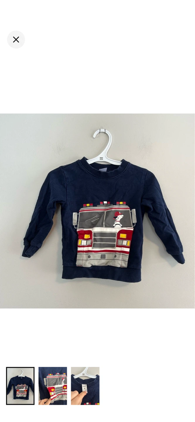 Carter's Navy Fire Truck Sweatshirt