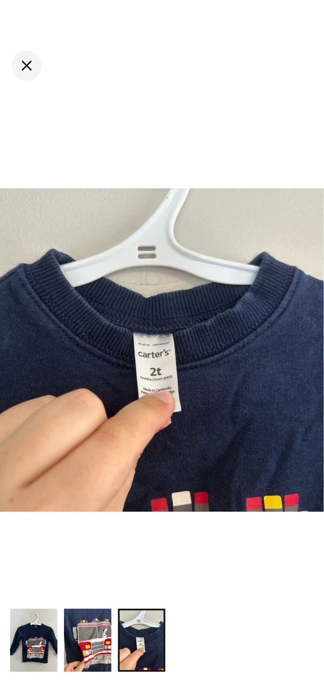Carter's Navy Fire Truck Sweatshirt - photo 3