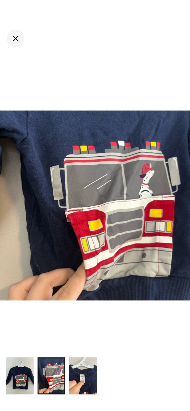 Carter's Navy Fire Truck Sweatshirt - photo 2