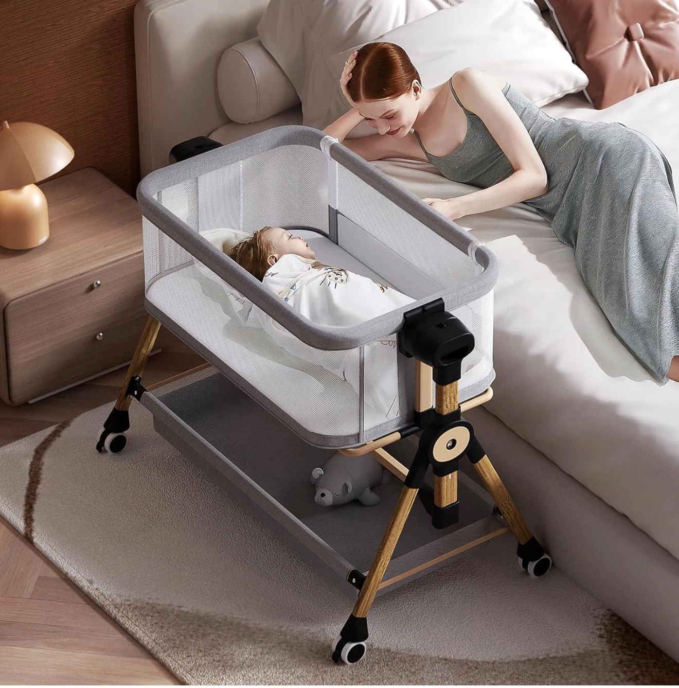 Grey Bassinet with Wheels - photo 5