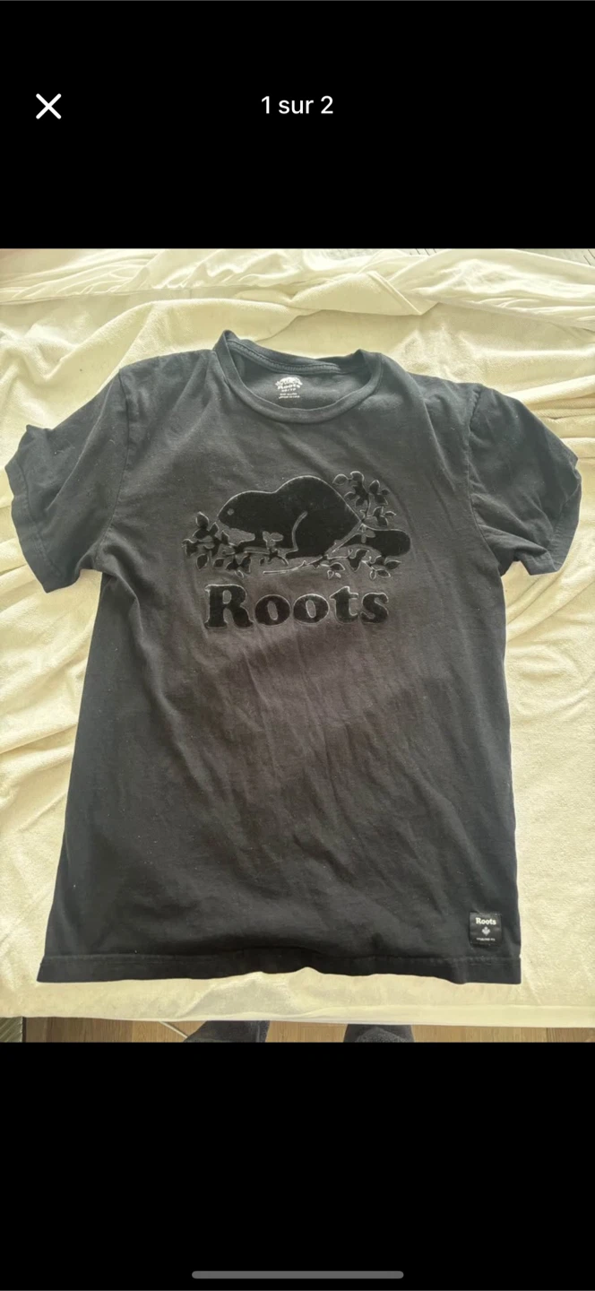 Roots Black T-Shirt XS