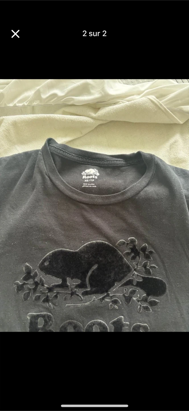 Roots Black T-Shirt XS - photo 2